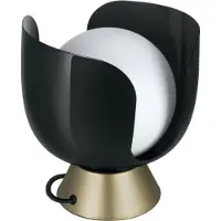 Osram Lampe de table Decor Corolle E14, métal et verre, câble textile, ampoule remplaçable, style rétro, noir