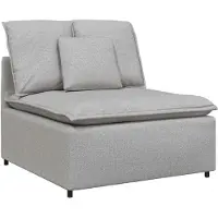 Syfax Module central de canapé modulable avec coussins Gris nuage 100 cm