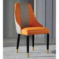 Xl Moebel Gmbh Chaise de salle à manger orange Chaises en bois Fauteuils modernes sans accoudoirs