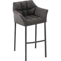 CLP Tabouret de bar Damaso B tissu avec piètement 4 pieds