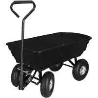 Springos Brouette de jardin - - 75L - 250 kg - 4 roues - Fonction basculante
