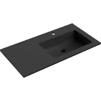 Mexen Otis lavabo à encastrer à droite 91 x 46,5 cm, noir mat - 25189071P