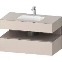 Duravit Collection One lavabo à encastrer avec meuble sous-vasque en console, 1000x550x600mm, niche basalte mat, QA4786043910010