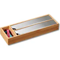 Kesper Distributeur de film plastique en bambou aide de cuisine 5804013 - 39,5 x 13 x 5,5 cm, avec arête d'arrachage & compartiment pour clips, pour film de cuisine jusqu'à 30 cm