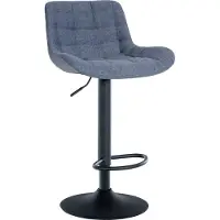 CLP Tabouret Tover, pivotant à 360° et réglable en hauteur | Couleur : bleu | Matériau : tissu