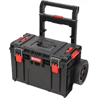 Qbrick System PRIME Chariot empilable 590 x 425 x 660 mm 37 l IP66 Capacité de charge de 100 kg avec double poignée télescopique en aluminium