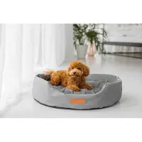 Animood Lit pour chien Lit pour animal Mia Taille L 72 x 61 x 15 cm gris