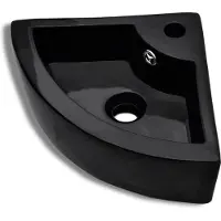 Syfax Lavabo avec trou de trop-plein 45x32x12,5 cm Noir