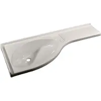 Comet Meuble-lavabo d'angle avec tablette à droite, blanc brillant
