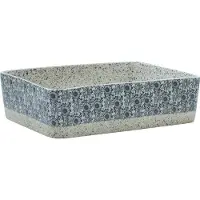 Syfax Vasque à poser gris/bleu rectangulaire 46x35,5x13 cm céramique