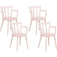 Beliani Chaise de salle à manger Set of 4 Pastel Pink Morill Lumarko !