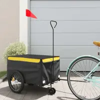 Prolenta Maison Exclusive - Remorque pour vélo, noire et jaune, capacité de 30 kg, en fer