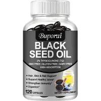 Buporai Black Seed Oil 1000 mg (120 capsules) Complément alimentaire, peau, cheveux, ongles, système immunitaire, articulations, digestion