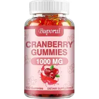 Buporai Cranberry Gummies (100 gommes) Complément alimentaire, voies urinaires, détoxication, nettoyage, vessie, reins, prostate