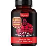 Buporai Ultra Testosterone 8040 mg (120 capsules) Complément alimentaire, hommes, énergie et endurance, muscle, puissance, force, testostérone