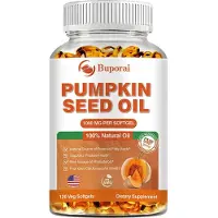 Buporai Pumpkin Seed Oil 1000mg (120 capsules) Complément alimentaire, voies urinaires, vessie, cœur, cerveau, cheveux