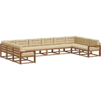 vidaXL Ensemble de salon de jardin 10 pièces, couleurs naturelles et beige