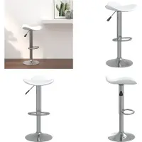 vidaXL Tabouret de bar Blanc Acier chromé et cuir synthétique - Tabouret de bar - Tabouret de bar - Tabouret de comptoir - Chaise de bar