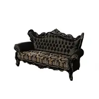 Xl Moebel Gmbh 2tlg.Sofagarnitur für das Wohnzimmer 3+1Sitzeschwarzes Sofa und SesselGoldmuster