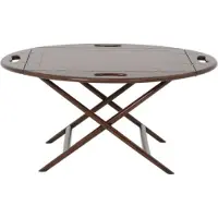 Demotex GmbH Casa Padrino Luxe Table basse / Plateau Marron Foncé 87 x 66 x H. 42 cm - Table de salon ovale en acajou - Table de service - Meubles de luxe