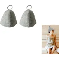 INF Chapeau de sauna en feutre, pack de 2 Grey