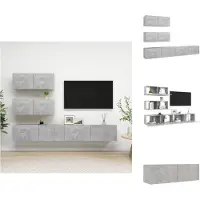 vidaXL Ensemble de meubles TV 4 pièces gris béton Matériau dérivé du bois - Meubles TV
