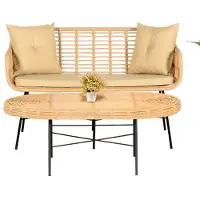 AEA GartenMöbel Sofa 2 Sitzer Couchtisch Sitzmöbel Sofagarnitur Terrasse Tisch