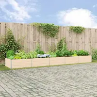 Prolenta Maison Exclusive - Jardinière en acier galvanisé, couleur ivoire, dimensions 480 x 100 x 45 cm