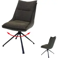 Mendler Chaise de salle à manger HWC-N71, chaise de cuisine, pivotante, tissu/textile (420g/m²) Öko-Tex vert