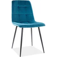 Feldmann-Wohnen Ensemble de 4 chaises de salle à manger et de cuisine Mila, couleur turquoise