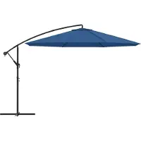 Syfax Parasol de jardin en porte-à-faux avec mât en aluminium bleu