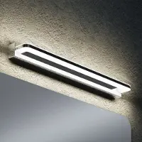Doporro Lampe pour miroir 14W LED Salle de Bain 1450 Lumen 60cm Applique Mural Chrome Lumière Miroir 4000K Design SparkLuxe