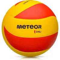 Meteor Volleyball Ballon d'école Ballon de jeu Volleyball d'entraînement CHILIPolyuréthane#5 jaune/rouge