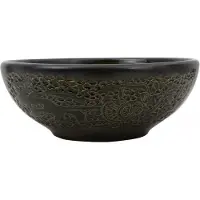 Syfax Vasque à poser noir rond Φ41x14 cm céramique