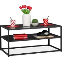 Relaxdays 10026788_0 Couchtisch Holz schwarz 90,0cm x 50,0cm x 42,0 cm