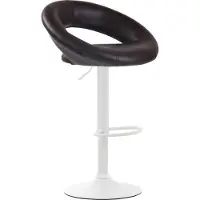CLP Tabouret de bar Olinda - similicuir, structure blanche - couleur marron