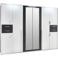 Wimex Armoire Vegas pour chambre à coucher, finition au choix : blanc / graphite