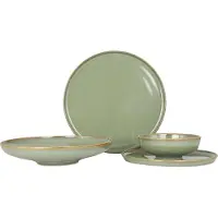 Bonna Set de vaisselle - Sage Hygge - 24 pièces - 6 personnes - Porcelaine