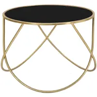 Mauro Ferretti table d'appoint Ring Ø 60x45 cm noir or