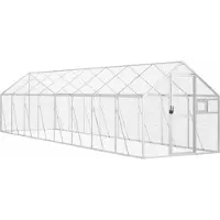 vidaXL Volière argentée 1,79x8x1,85 m aluminium
