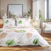 Darymex Linge de lit, flanelle épaisse et chaude, 100% coton 200x220cm 31505-2 Feuilles