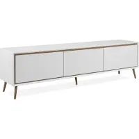 Syfax Meuble TV ARONA Blanc et Chêne Artisan - 3 Abattants - 175 x 50 x 38 cm