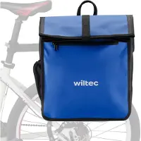 Wiltec Sacoche étanche pour porte-bagages bleue – capacité de 22 L – en PVC – pour vélos et vélos électriques – Sac de bicyclette – Cyclisme, courses, excursions