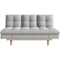 Concept-Usine Canapé convertible et modulable 3 places en tissu gris clair KALMAR