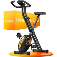 Merach Vélo d'appartement pliable , compact et silencieux, 16 niveaux magnétiques, écran LCD, support tablette, usage domicile