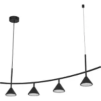 Osram Decor Fuji Linear, luminaire décoratif à suspendre, 4-flamme, 16W, 620lm, 3000K, 930 blanc chaud, non dimmable, IP20, noir, acier, ampoule non remplaçable