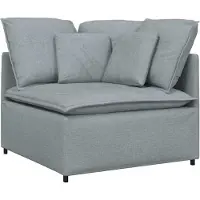 Syfax Module d'angle pour canapé modulable avec coussins gris clair 100 cm