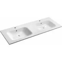 Hak ARECA lavabo double en fonte de marbre 141x51,5cm, blanc