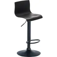 CLP Tabouret de bar Hover en plastique, couleur : noir, matériau du piètement : métal noir mat