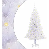 Syfax Sapin de Noël artificiel avec 150 LED Blanc 150 cm PVC et Acier